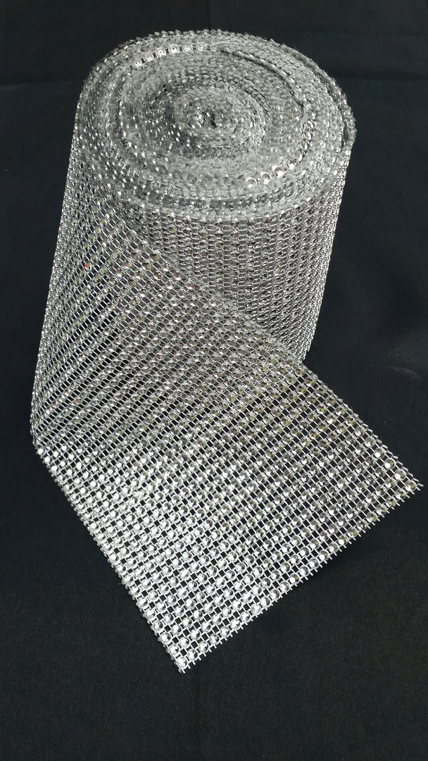 ruban strass argent