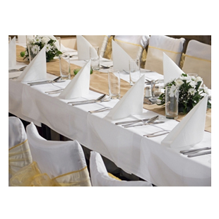 Nappe rectangulaire OBRU blanche 300 x180 cm et 170 x 140 cm